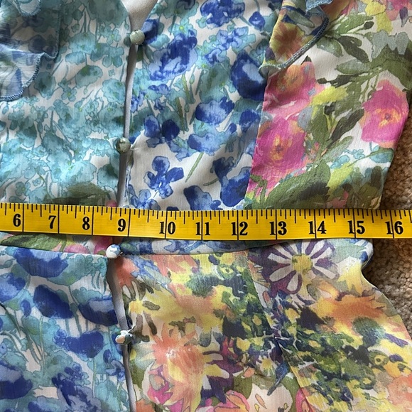 SundayUp Floral Long Sleeved V-Neck Dress Ruffles Small Picnic Casual Party - Picture 8 of 11